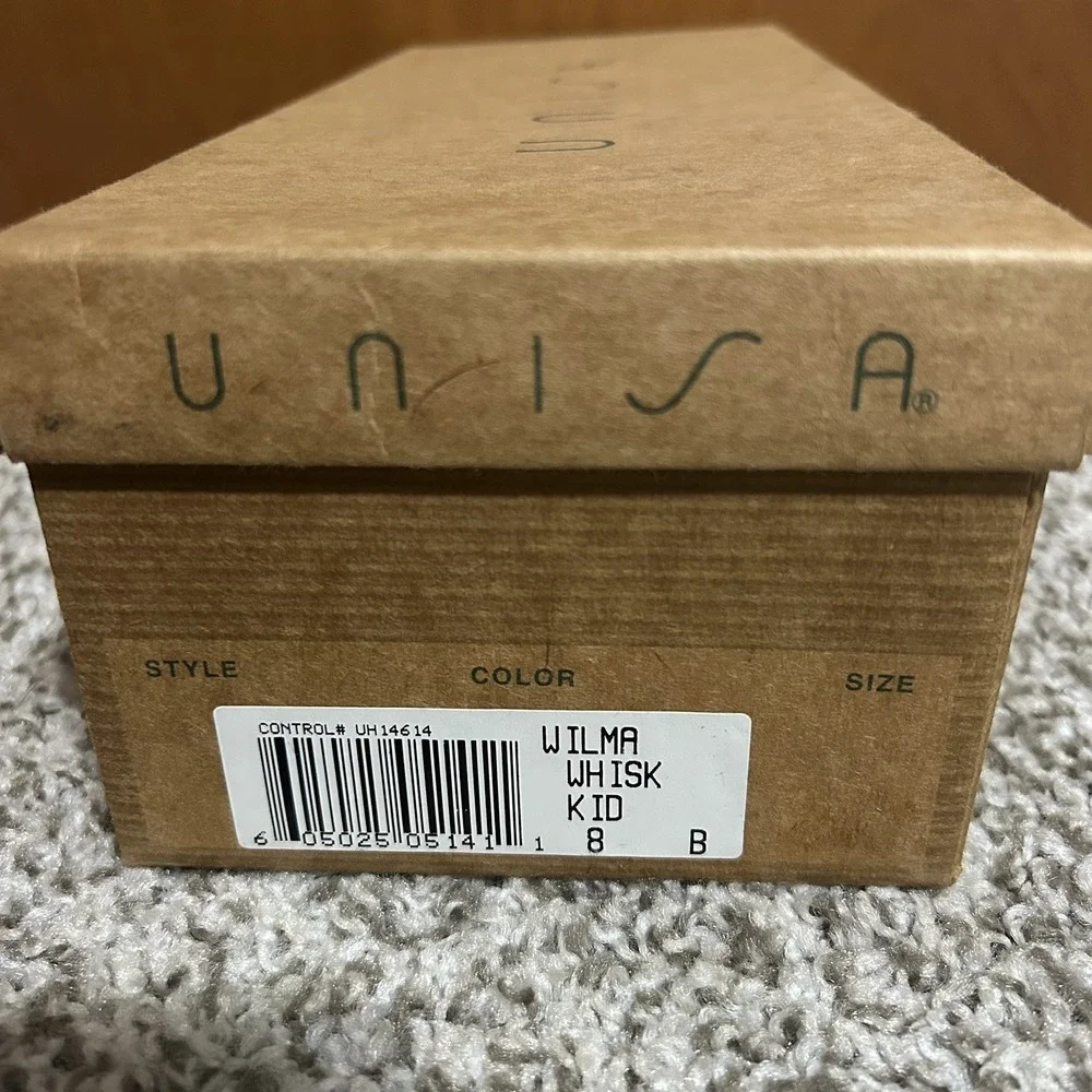 Vintage UNISA Women's Shoes Open Toe Size 8 Brown‎ Leather Upper - with Box